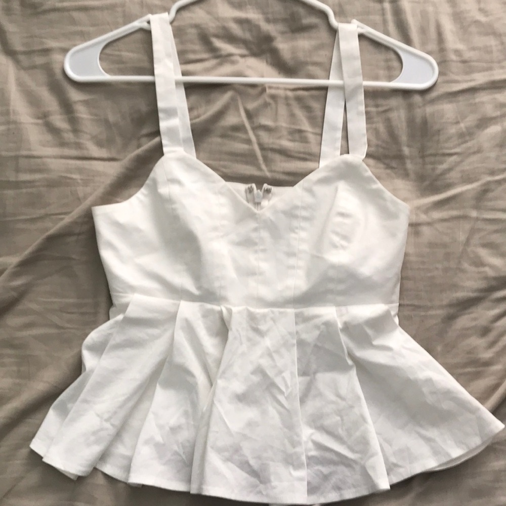 White Peplum Top